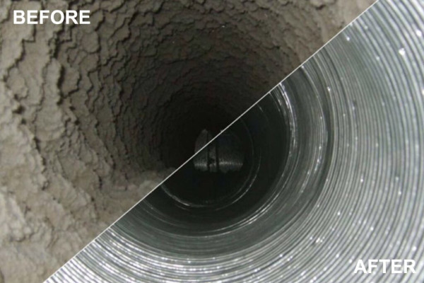 Dryer Vent Before and After Image